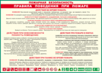 Таблица "Пожарная безопасность. Правила поведения при пожаре" (100х140 сантиметров, винил) - fgospostavki.ru - Верхняя Пышма