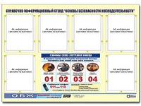 Стенд информационный "Основы безопасности жизнедеятельности" (80*110, 6 карманов) - fgospostavki.ru - Верхняя Пышма