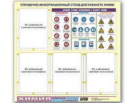 Стенд информационный "Правила техники безопасности в кабинете химии" (80х75, 4 кармана) - fgospostavki.ru - Верхняя Пышма