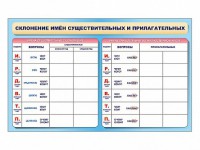 Фрагмент (демонстрационный) маркерный (двухсторонний) "Склонение имен существительных и прилагательных" - fgospostavki.ru - Верхняя Пышма