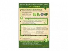 Стенд "Правила выполнения лабораторных работ по биологии" Вариант 1 - fgospostavki.ru - Верхняя Пышма