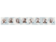 Стенд-лента "Выдающиеся ученые-физики" - fgospostavki.ru - Верхняя Пышма