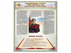 Стенд "Уставы. Закон военной службы. Военная присяга" - fgospostavki.ru - Верхняя Пышма