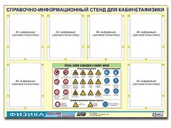 Стенд информационный "Правила техники безопасности в кабинете физики" (80х110, 6 карманов) - fgospostavki.ru - Верхняя Пышма