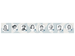 Стенд-лента "Выдающиеся путешественники и ученые-географы" - fgospostavki.ru - Верхняя Пышма