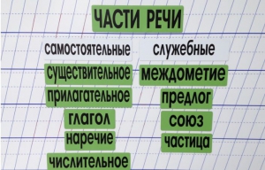 Набор магнитных карточек "Части речи" (фон зелёный) - fgospostavki.ru - Верхняя Пышма