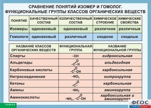Таблица. Сравнение понятий изомер и гомолог. Функциональные группы классов органических веществ. - fgospostavki.ru - Верхняя Пышма