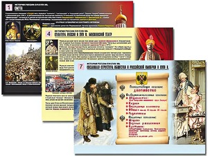 Комплект таблиц по истории "История России XVI - XVIII вв." раздаточные (цветные, ламинированные, А4, 10 штук) - fgospostavki.ru - Верхняя Пышма