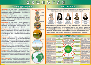 Таблица "Экология. Определения и история" (100х140 сантиметров, винил) - fgospostavki.ru - Верхняя Пышма