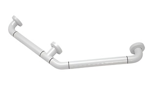 Поручень угловой трехопорный с антибактериальным покрытием (белая) - fgospostavki.ru - Верхняя Пышма