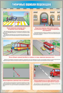 Стенд "Типичные ошибки пешеходов" - fgospostavki.ru - Верхняя Пышма