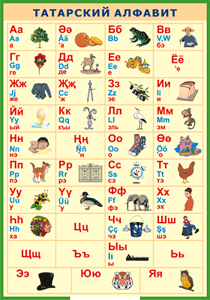 Таблица "Татарский алфавит в картинках" (100х140 сантиметров, винил) - fgospostavki.ru - Верхняя Пышма