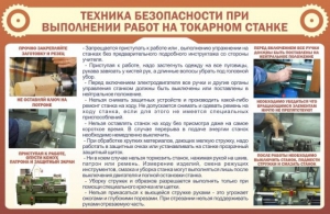 Стенд "Техника безопасности при выполнении работ на токарном станке" - fgospostavki.ru - Верхняя Пышма