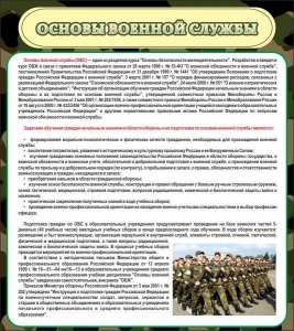 Стенд "Основы военной службы" - fgospostavki.ru - Верхняя Пышма