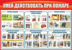 Стенд "Умей действовать при пожаре" - fgospostavki.ru - Верхняя Пышма