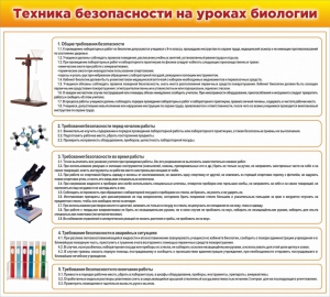 Стенд "Техника безопасности на уроках биологии" Вариант 2 - fgospostavki.ru - Верхняя Пышма