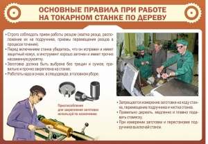 Стенд "Основные правила при работе на токарном станке по дереву" - fgospostavki.ru - Верхняя Пышма