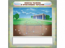 Магнитно-маркерная доска "Макеты убежищ и простейших укрытий" с комплектом фолий и тематических магнитов - fgospostavki.ru - Верхняя Пышма