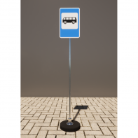 Знак дорожный "Место остановки автобуса" 5.16 типоразмер 40 на стойке с основанием 3кг - fgospostavki.ru - Верхняя Пышма