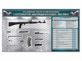 Электрифицированный стенд "Основные части и механизмы автомата Калашникова АК-74М" с полноразмерными, оригинальными макетами деталей и механизмов под стеклом - fgospostavki.ru - Верхняя Пышма