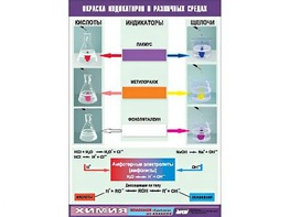 Таблица демонстрационная "Окраска индикаторов в различных средах" (винил 70x100) - fgospostavki.ru - Верхняя Пышма