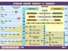 Таблица демонстрационная "Сравнение понятий изомер и гомолог" (винил 70x100) - fgospostavki.ru - Верхняя Пышма