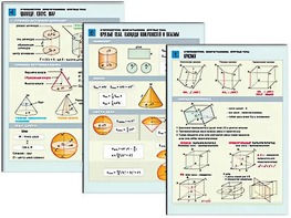 Комплект таблиц по геометрии "Стереометрия. Многогранники. Круглые тела" раздаточные (цветные, ламинированные, А4, 6 штук) - fgospostavki.ru - Верхняя Пышма
