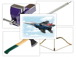 Набор предметных картинок "Оружие, военная техника. Инструменты" (48 штук, А4, с магнитами) - fgospostavki.ru - Верхняя Пышма