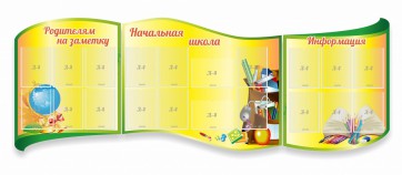 Стенд "Начальная школа" резной из 3-х частей - fgospostavki.ru - Верхняя Пышма